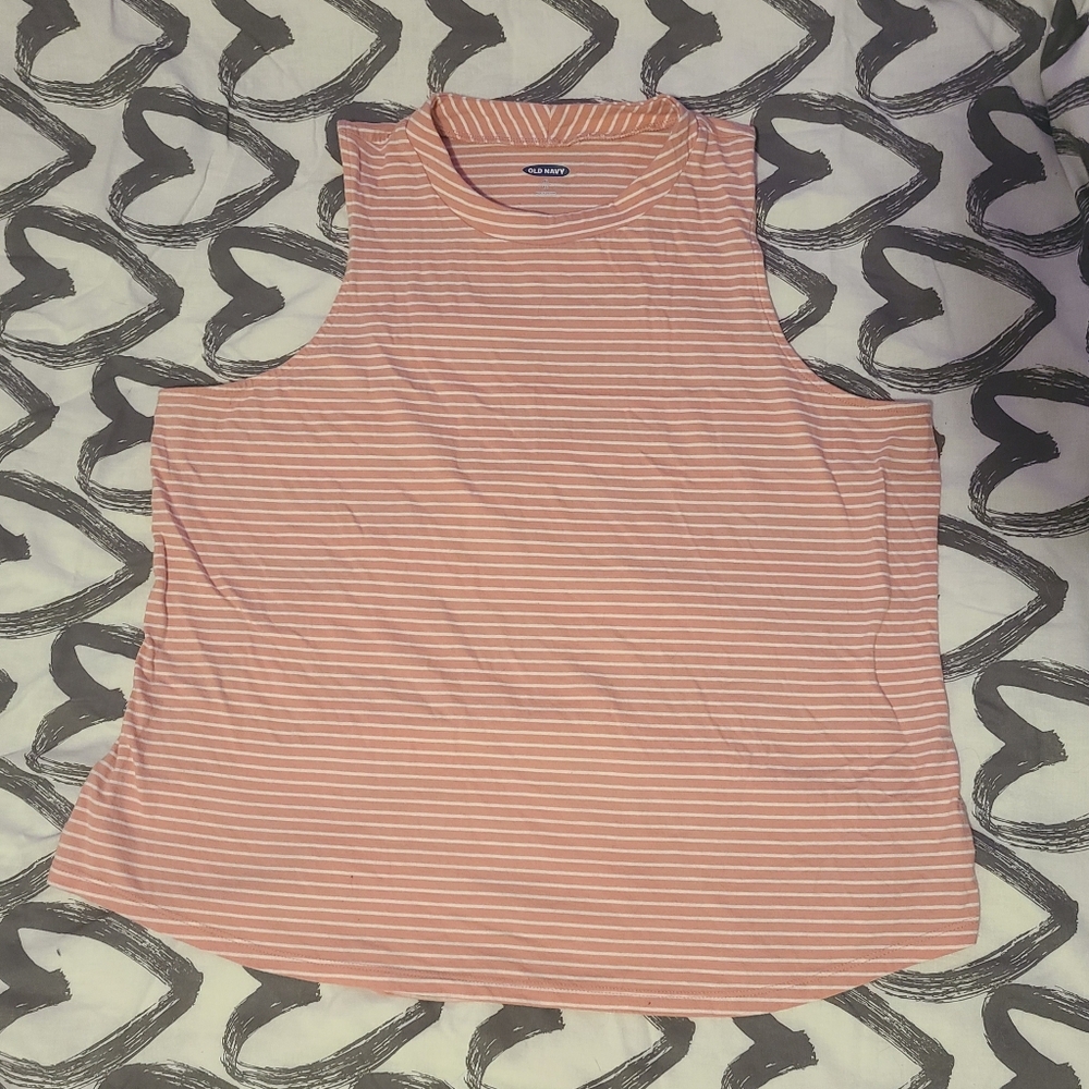 2/$15 Pink And White Tank Top
